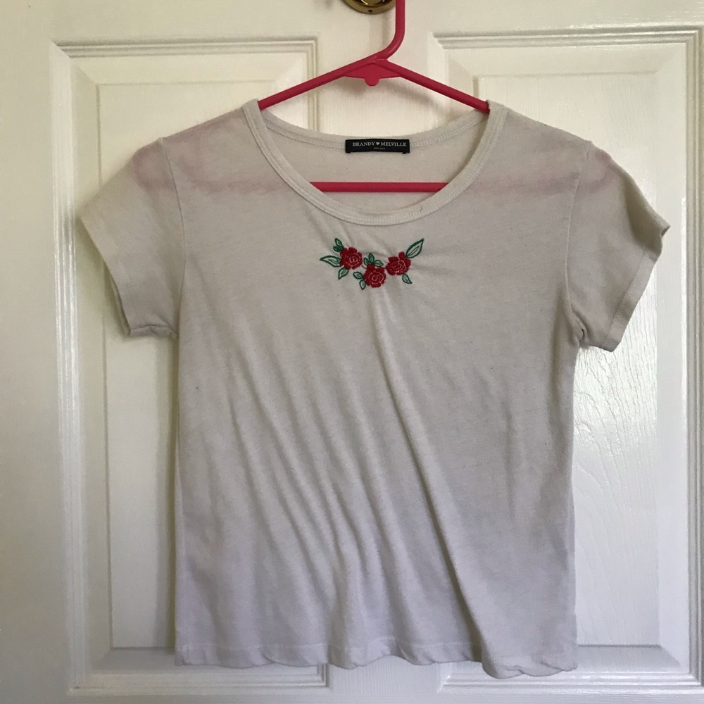 brandy melville embroidered tee